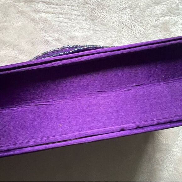 Vintage Purple Sequins Crossbody Purse Hand Bag Clutch by Stefani - Picture 7 of 14
